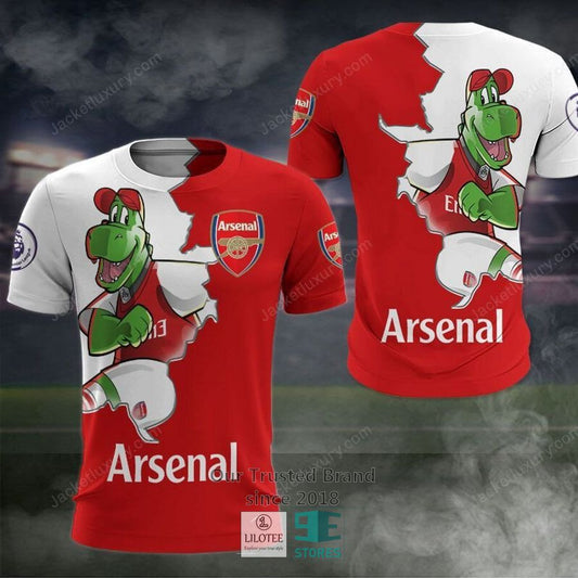 Arsenal FC Rot Weiß Kratzen Maskottchen T-Shirt