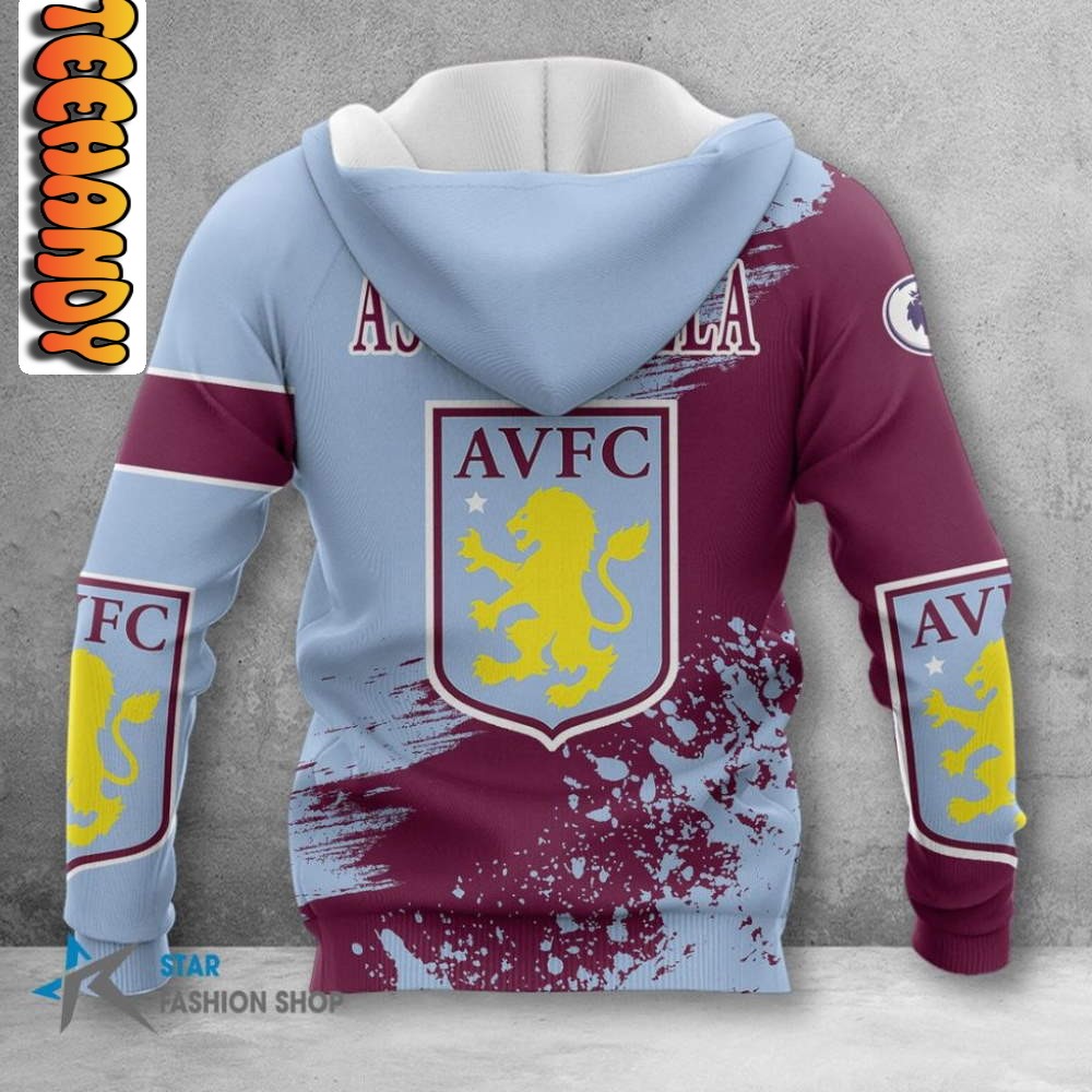 Aston Villa FC Blau Rotwein Kapuzenpullover V10