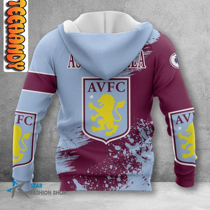 Aston Villa FC Blau Rotwein Kapuzenpullover V10