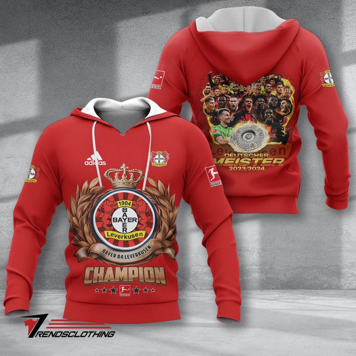 Bayer 04 Leverkusen Meister 2024 Rot Kapuzenpullover