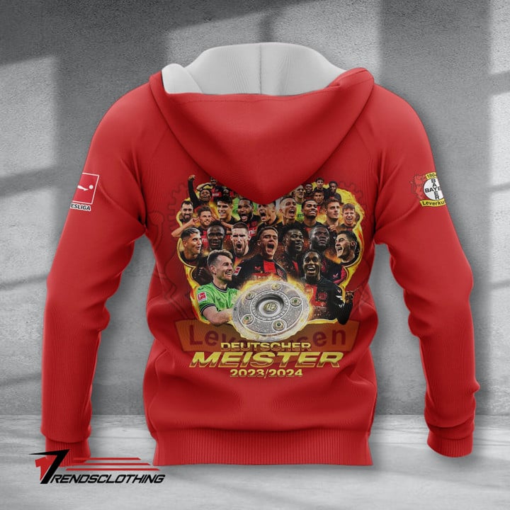 Bayer 04 Leverkusen Meister 2024 Rot Reißverschluss-Hoodie