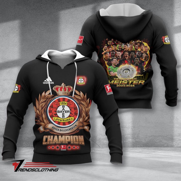 Bayer 04 Leverkusen Meister 2024 Schwarz Kapuzenpullover