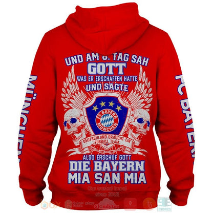 Bayern München Rot Mia San Mia Reißverschluss-Hoodie