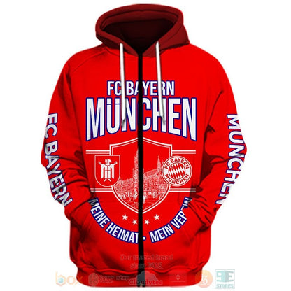 Bayern München Rot Mia San Mia Reißverschluss-Hoodie