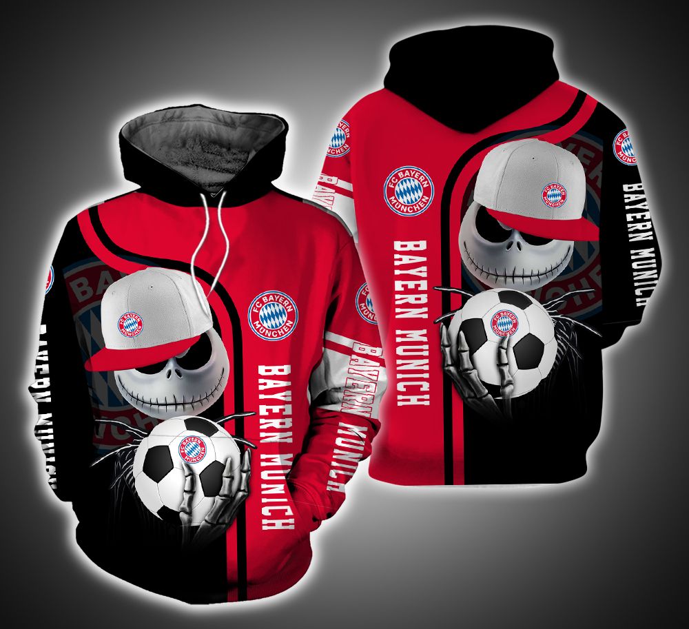 Bayern München Rot Schwarz Jack Skellington Kapuzenpullover