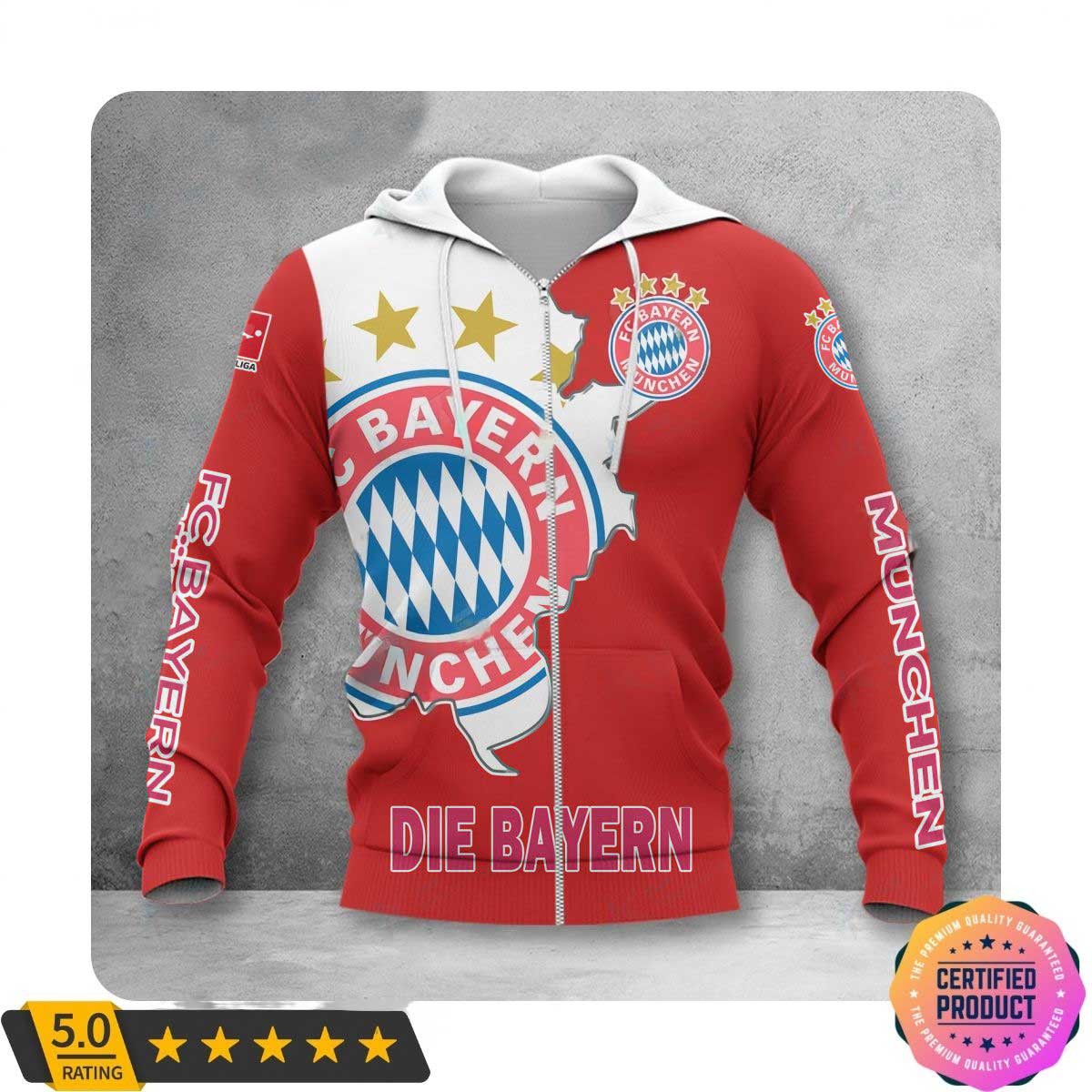 Bayern München Rot Weiß Verstehen Reißverschluss-Hoodie