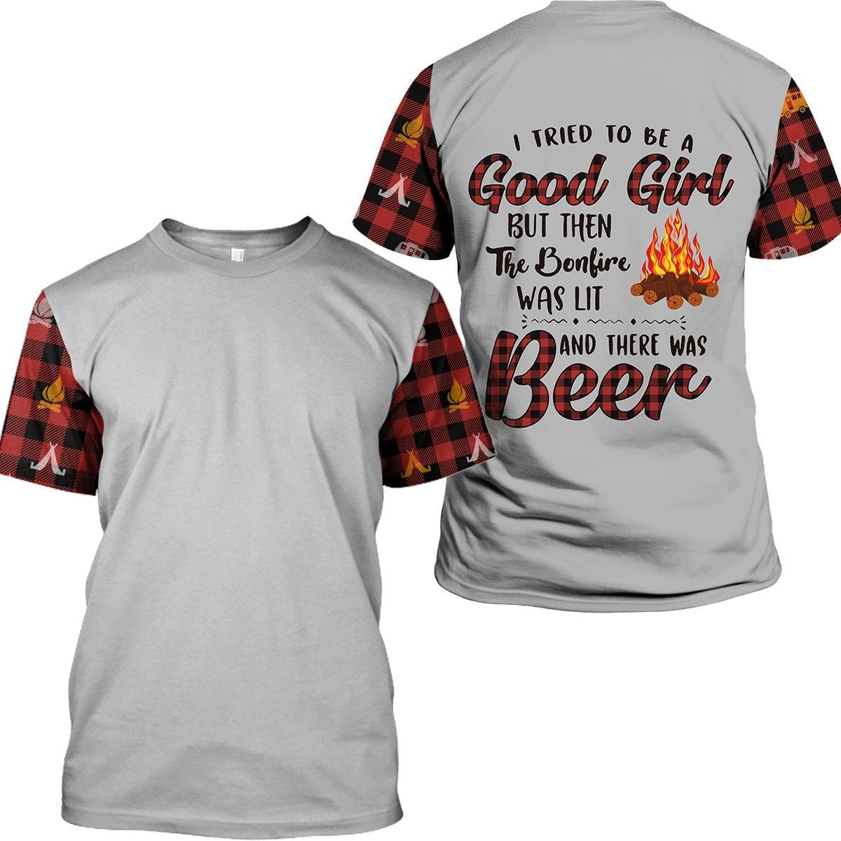 Beer Lover - BEER CAMPING I TRIED TO BE GOOD GIRL BUT… T-Shirt