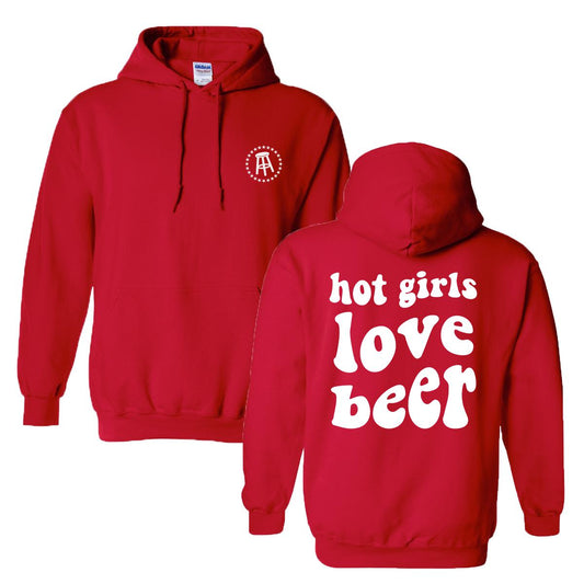 Beer Lover - HOT GIRLS LOVE BEER Red Kapuzenpullover