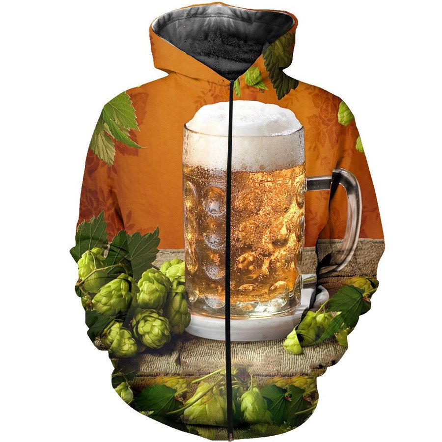 Beer Lover Reißverschluss-Hoodie V3