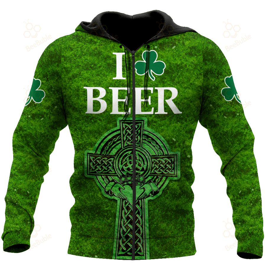 Beer Lover - ST.PATRICK DAY Custom Name Reißverschluss-Hoodie