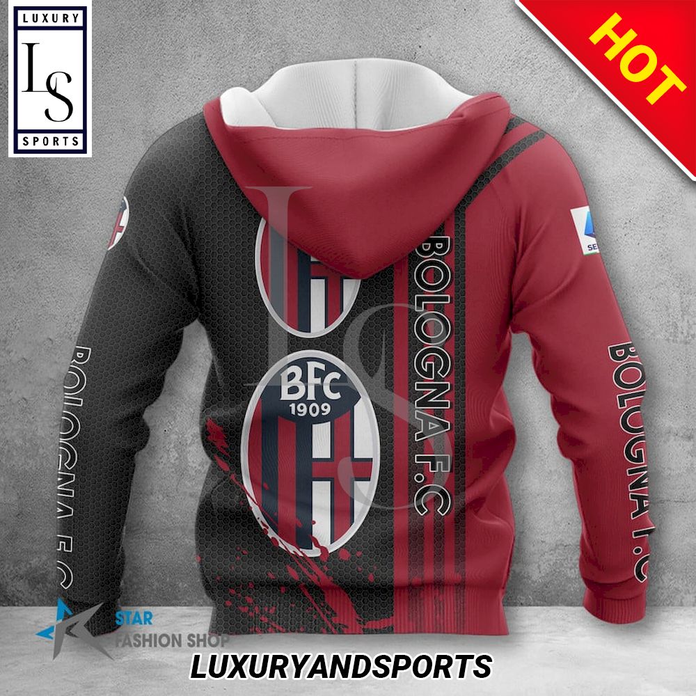 Bologna FC Rot Schwarz Reißverschluss-Hoodie