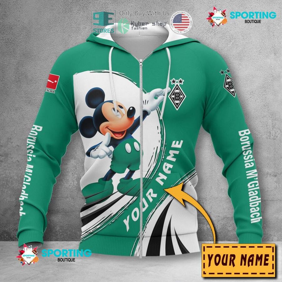 Borussia Mönchengladbach Individueller Name Mickey Reißverschluss-Hoodie