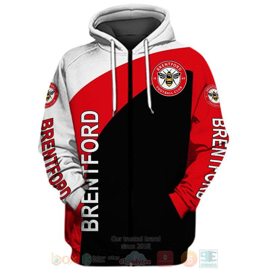 Brentford FC Besonders Stil Reißverschluss-Hoodie