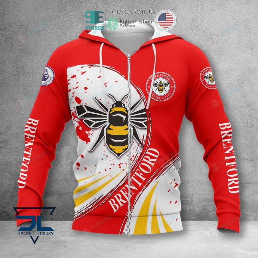 Brentford FC Besonders Stil Reißverschluss-Hoodie V2