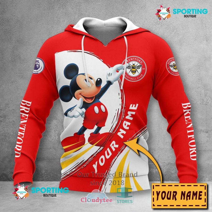 Brentford FC Individueller Name Mickey Kapuzenpullover