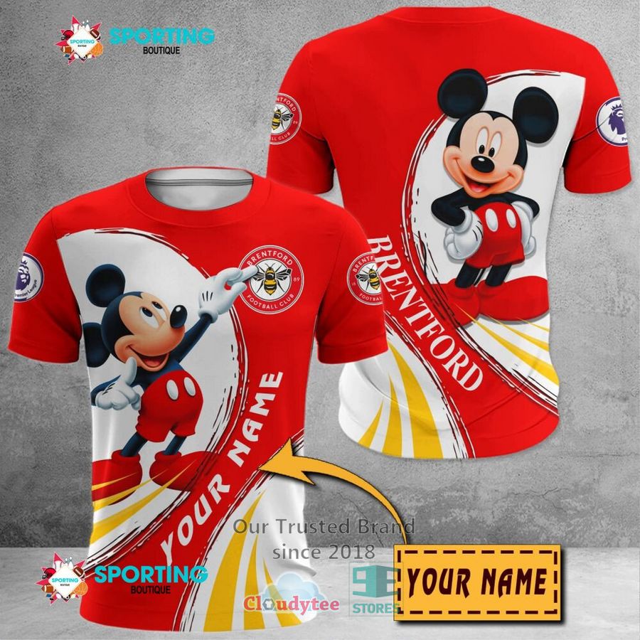 Brentford FC Individueller Name Mickey T-Shirt