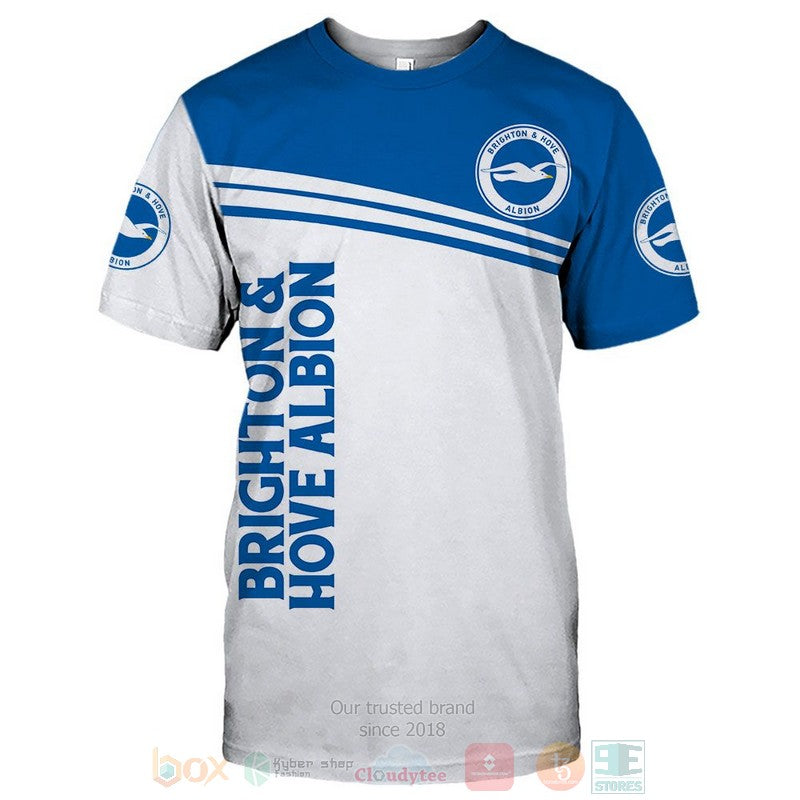 Brighton &amp; Hove Albion FC Weiß Blau T-Shirt V2
