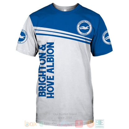 Brighton &amp; Hove Albion FC Weiß Blau T-Shirt V2