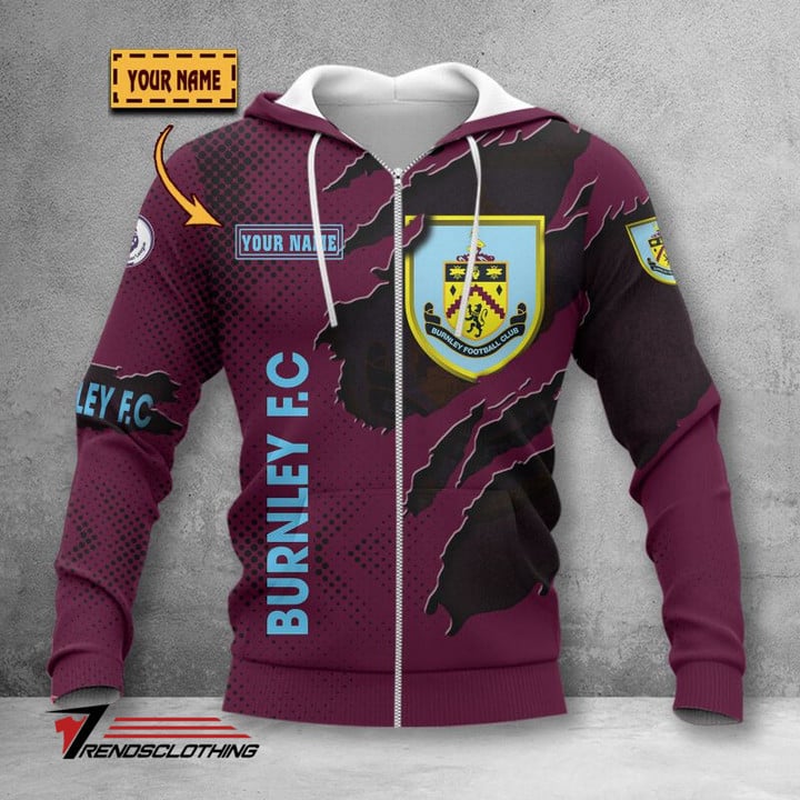 Burnley FC Individueller Name Begrenzt Auflage Reißverschluss-Hoodie