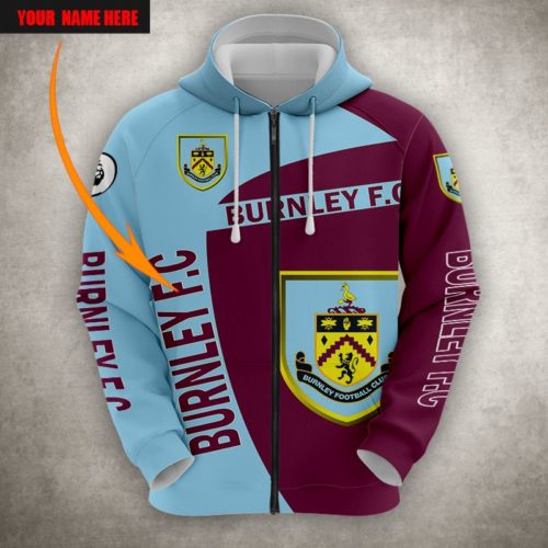 Burnley FC Individueller Name Reißverschluss-Hoodie