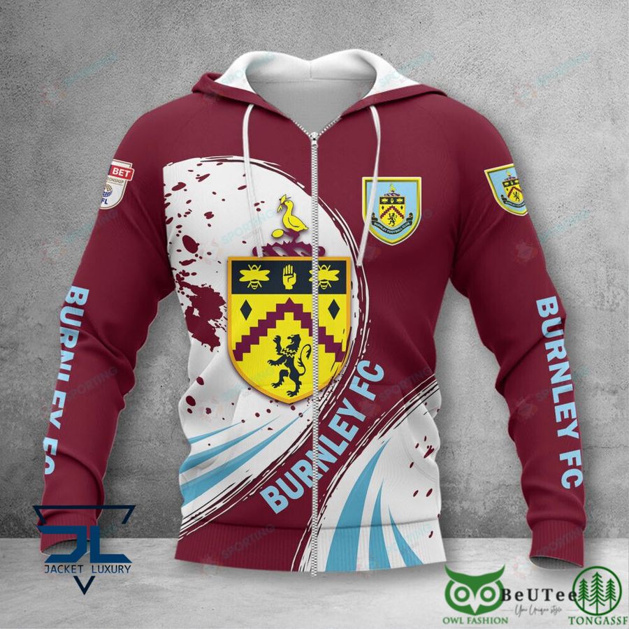 Burnley FC Logo Auflage Reißverschluss-Hoodie V2