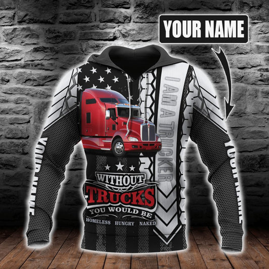 Car Lover - I Am Trucker Custom Name Kapuzenpullover