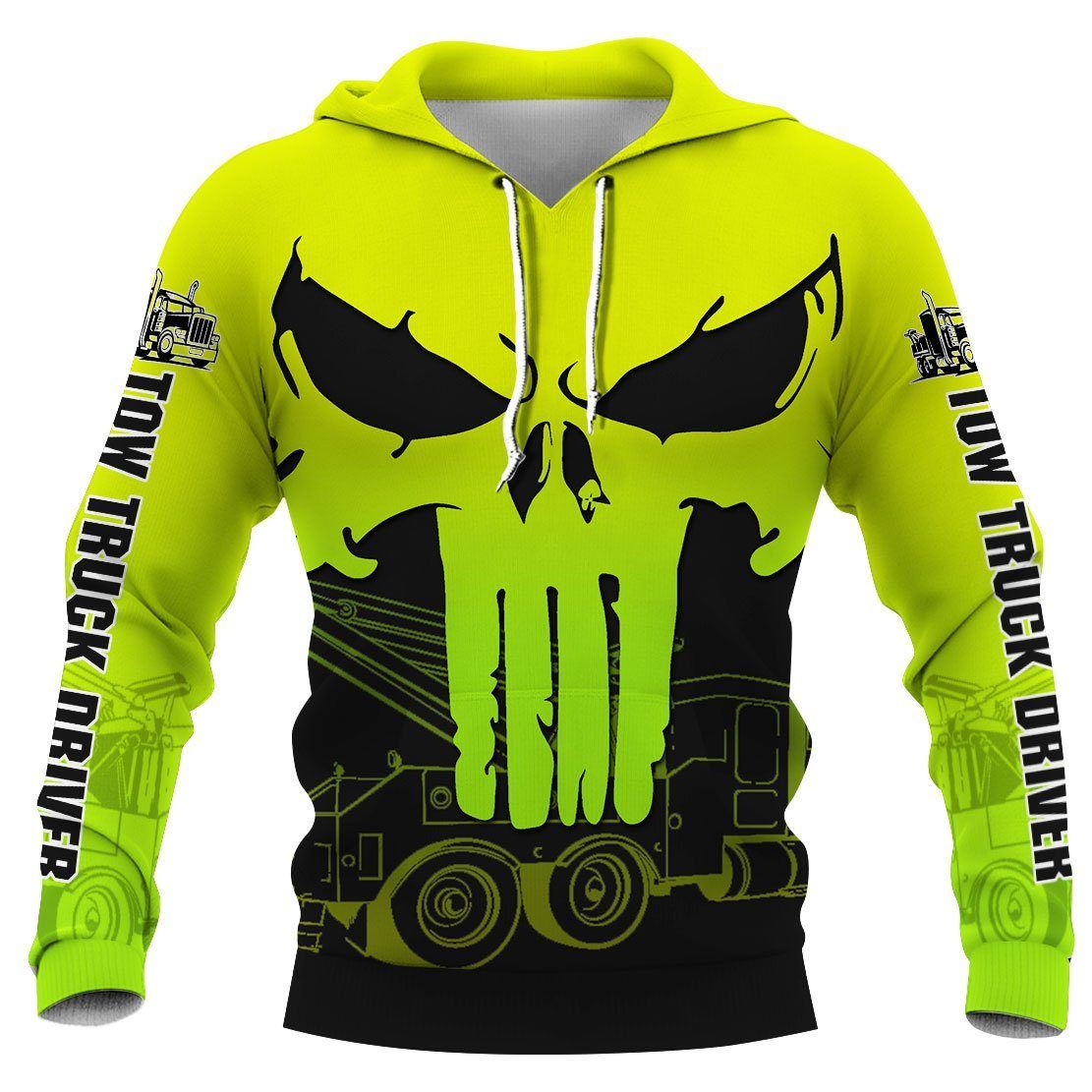 Car Lover - Tow Truck Driver Skull Individueller Name Kapuzenpullover