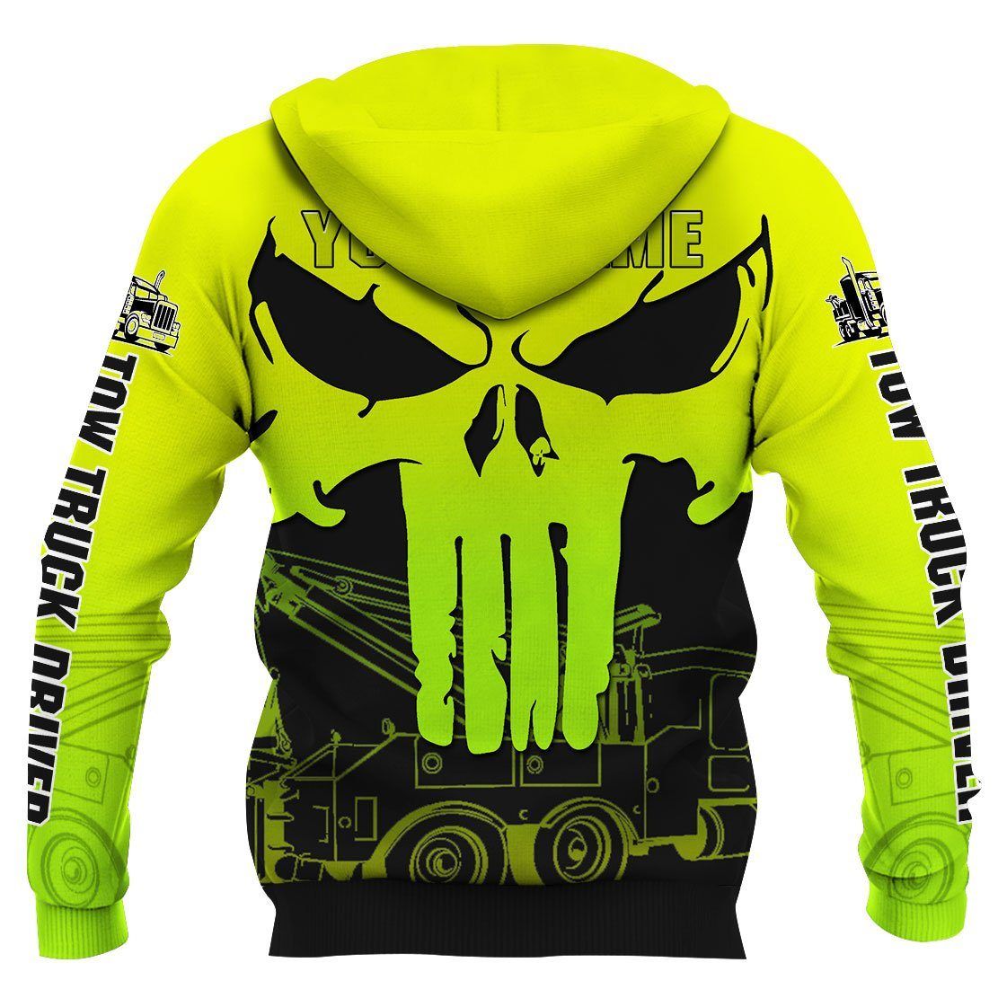 Car Lover - Tow Truck Driver Skull Individueller Name Kapuzenpullover