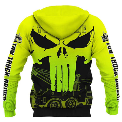 Car Lover - Tow Truck Driver Skull Individueller Name Kapuzenpullover