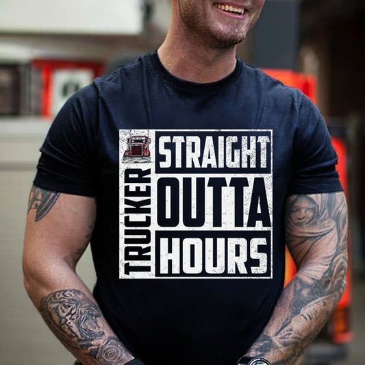 Car Lover - Trucker Straight Outta Hours T-Shirt