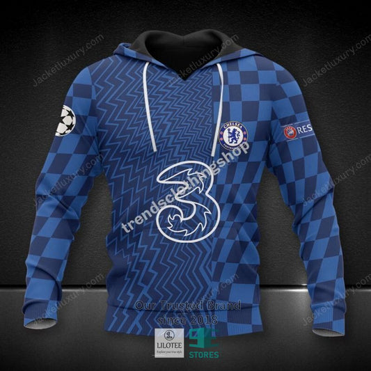 Chelsea FC Blau UEFA Champions Leage Kapuzenpullover