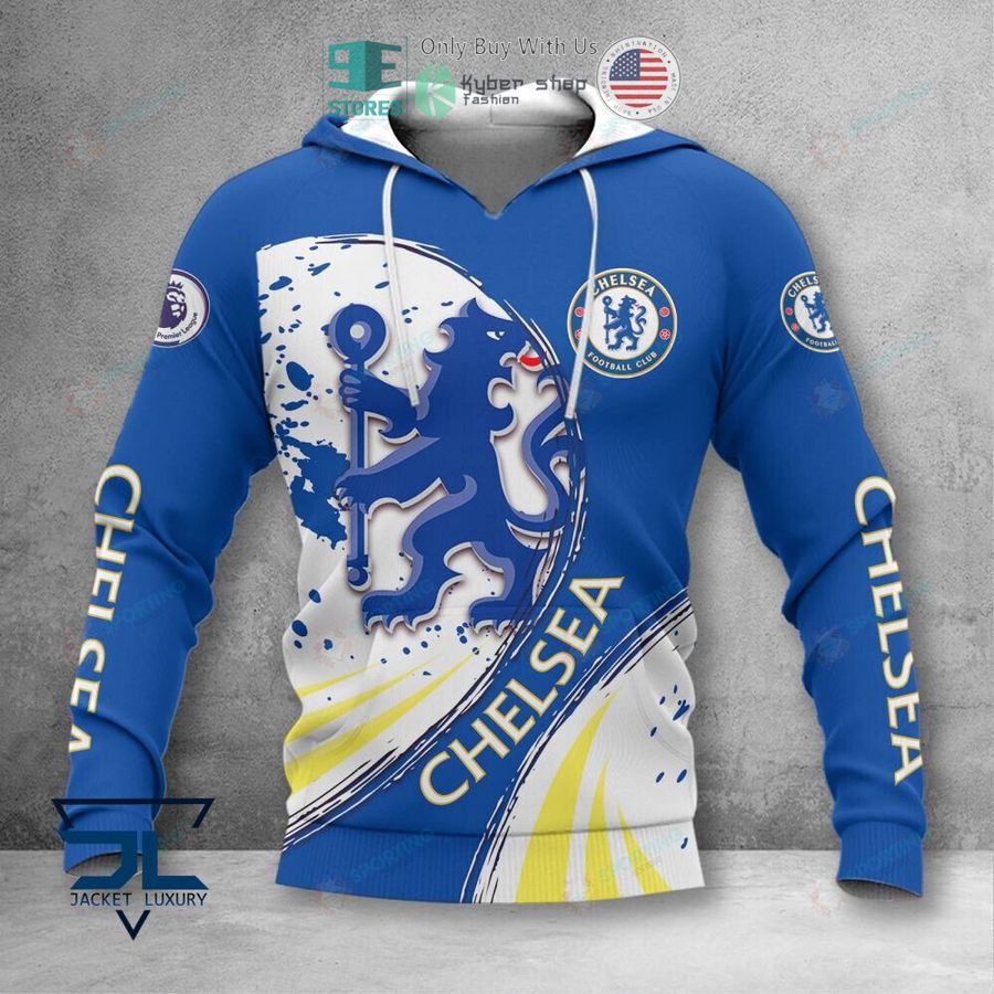 Chelsea FC Blau Weiß Kapuzenpullover V5