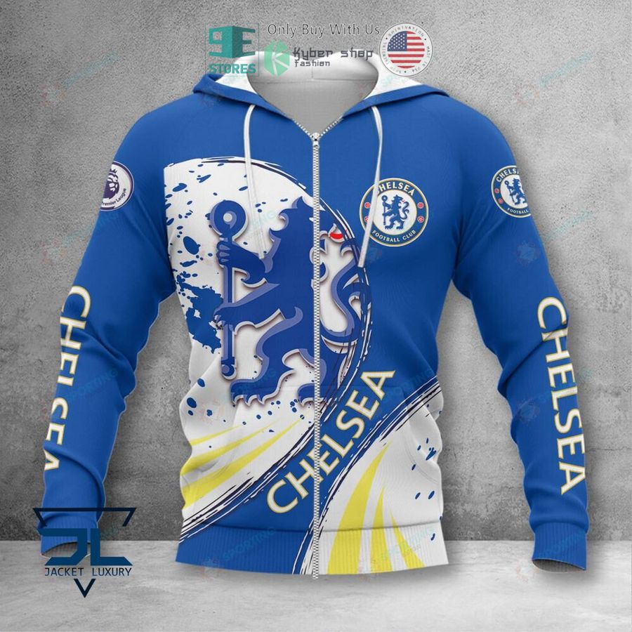 Chelsea FC Blau Weiß Reißverschluss-Hoodie V5
