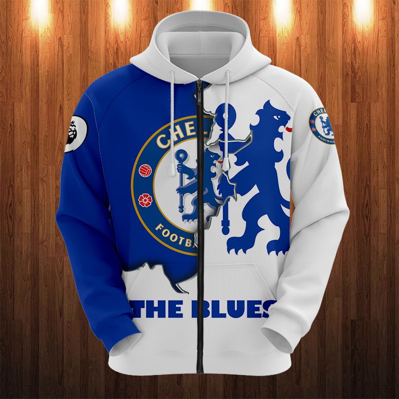 Chelsea FC Die Blaus Reißverschluss-Hoodie V2