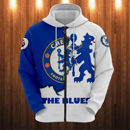 Chelsea FC Die Blaus Reißverschluss-Hoodie V2