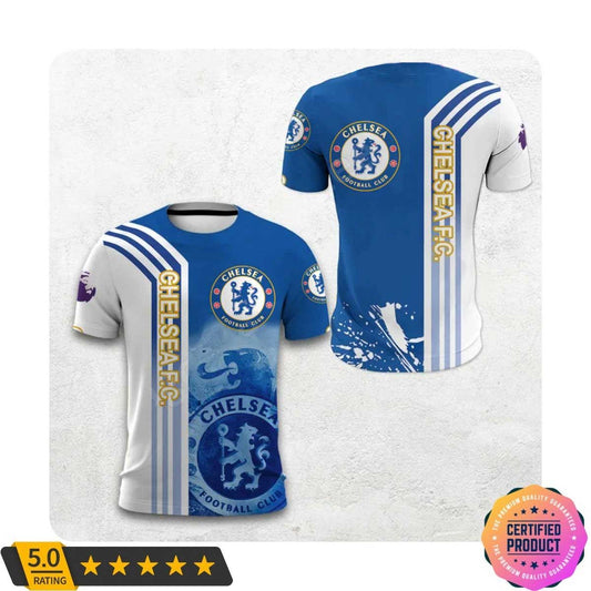 Chelsea FC Logo Blau Weiß T-Shirt