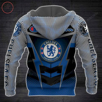 Chelsea FC Schwarz Blau Champion Reißverschluss-Hoodie
