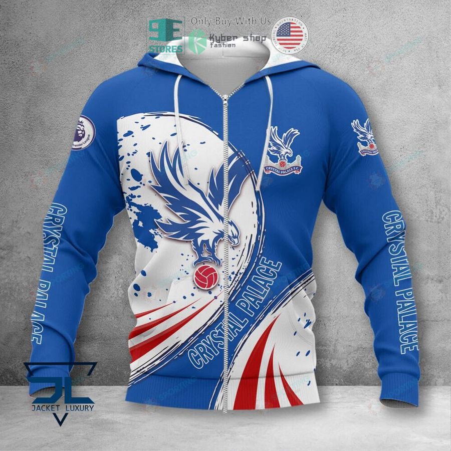 Crystal Palace FC Weiß Blau Logo Reißverschluss-Hoodie