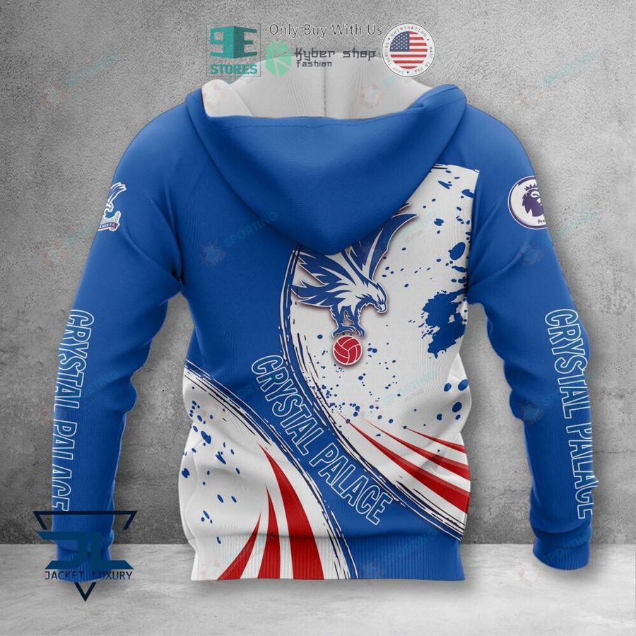 Crystal Palace FC Weiß Blau Logo Reißverschluss-Hoodie