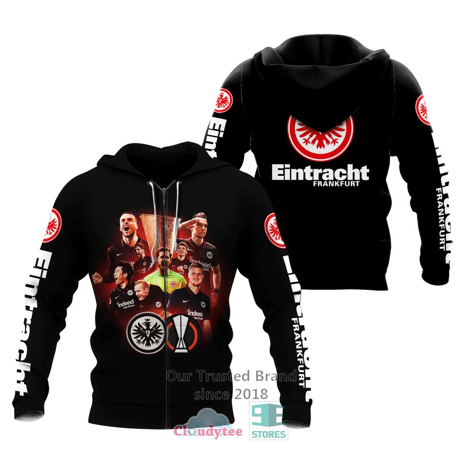 Eintracht Frankfurt Schwarz Reißverschluss-Hoodie