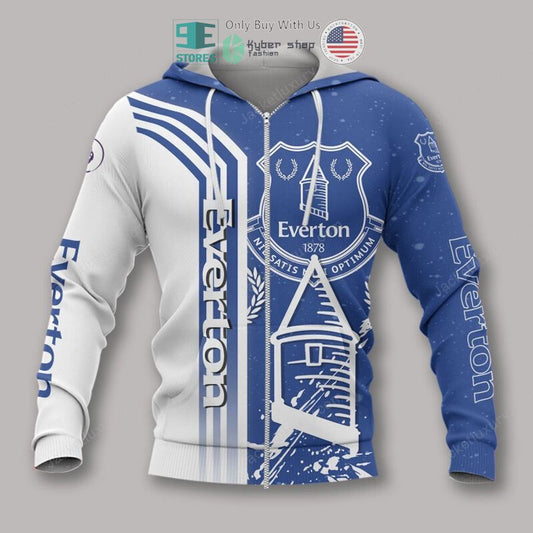 Everton FC Logo Weiß königlich Reißverschluss-Hoodie