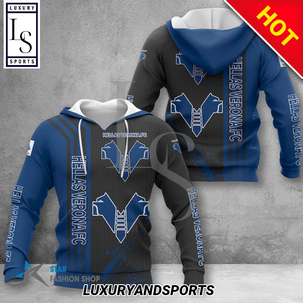 Hellas Verona FC Blau Schwarz Kapuzenpullover