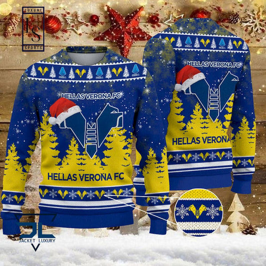 Hellas Verona FC Weihnachtsmütze Hässlich Weihnachtspullover