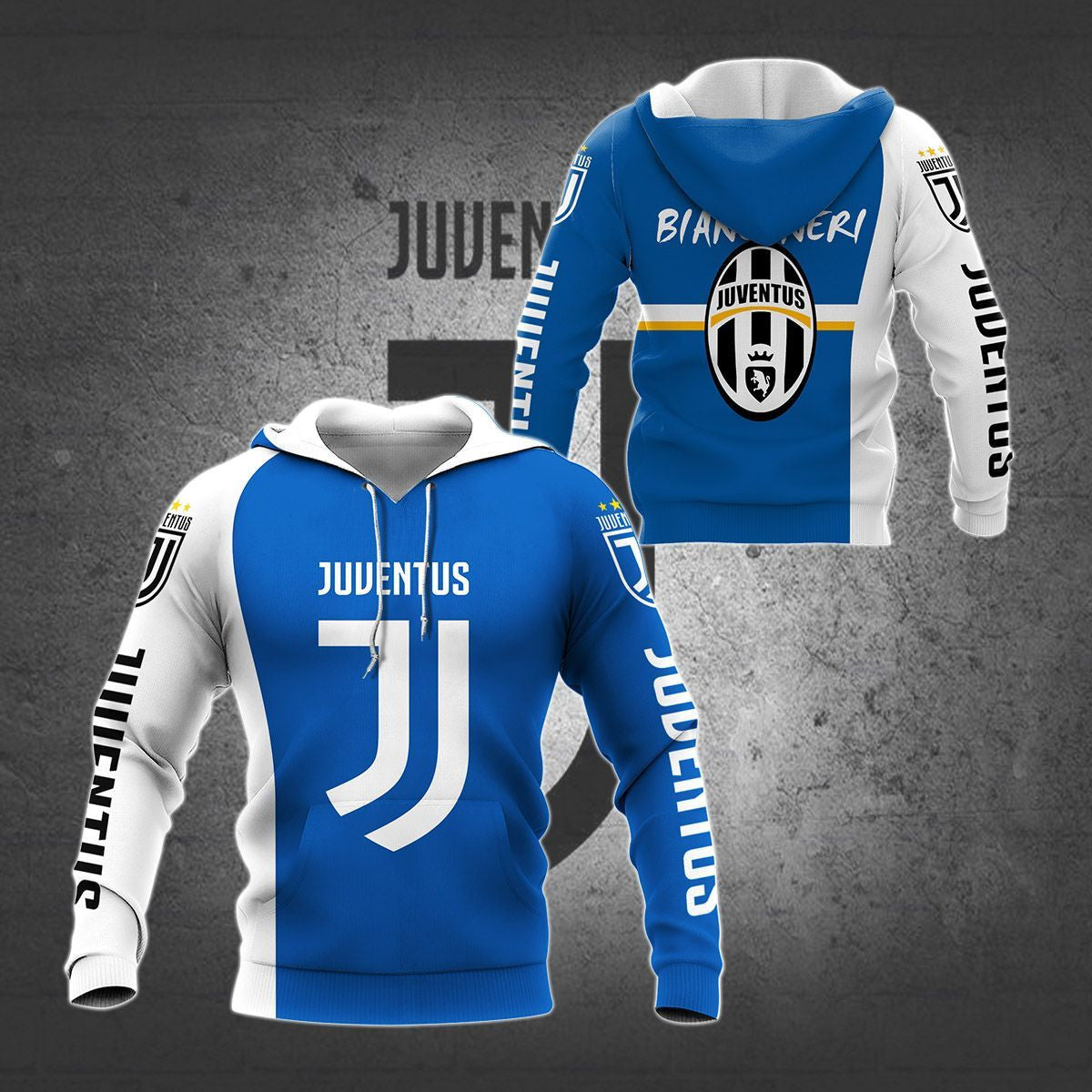 Juventus FC Bianconeri Blau Weiß Kapuzenpullover