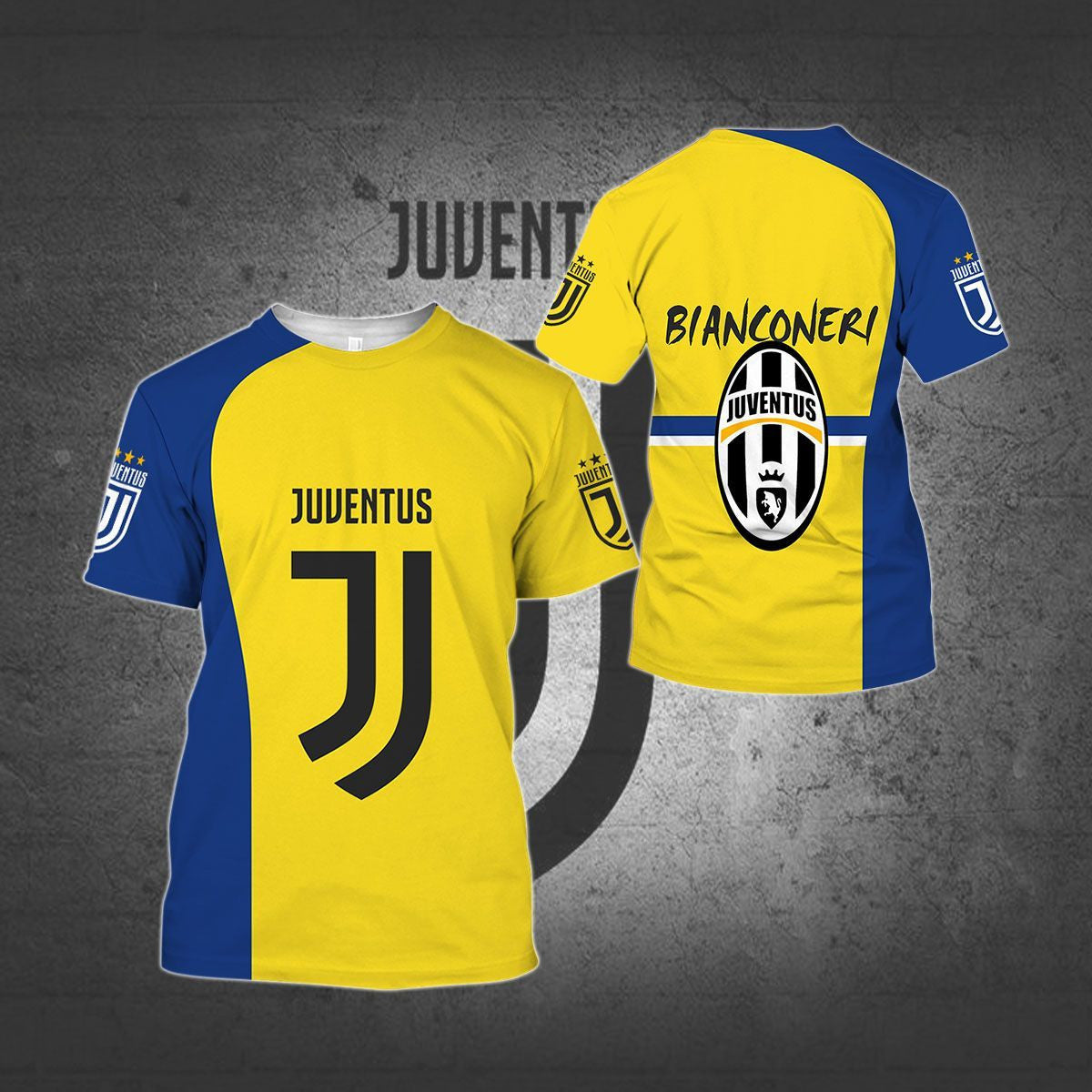 Juventus FC Bianconeri Gelb Blau T-Shirt
