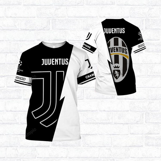 Juventus FC Champions Schwarz Weiß T-Shirt