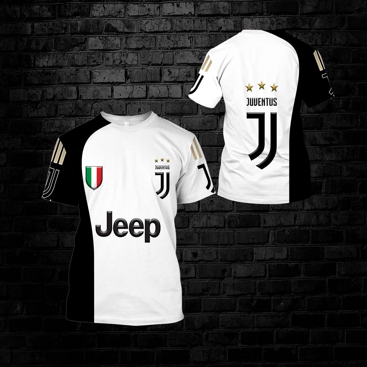 Juventus FC Jeep Weiß Schwarz T-Shirt