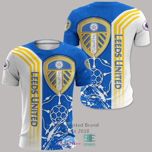 Leeds United Blau With Gelb Streifen T-Shirt