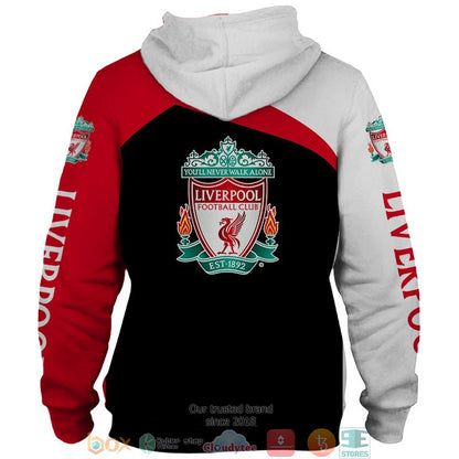 Liverpool FC Individueller Name Rot Schwarz Reißverschluss-Hoodie V2