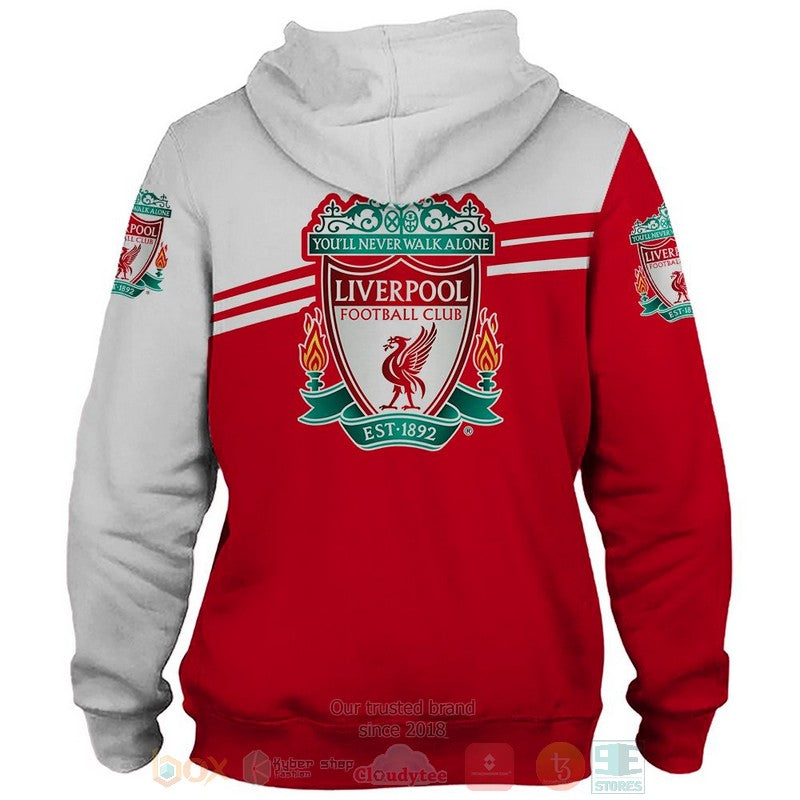 Liverpool FC Rot Weiß Reißverschluss-Hoodie V3